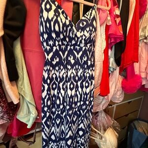Blue sleeveless dress size Small. Ties in the back.